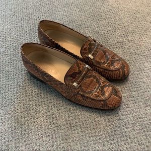 Tod’s Brown Snakeskin Loafers